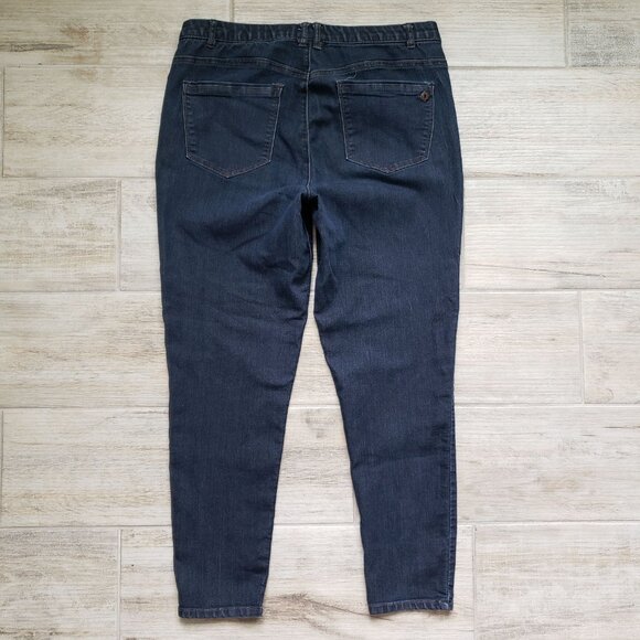 Democracy Jeans Women's Skinny Dark Wash Tapered Ankle Ab Solutions Band 12 - Picture 2 of 6